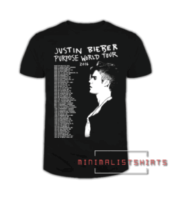 2016 Justin Bieber Purpose The World Tour Tee Shirt
