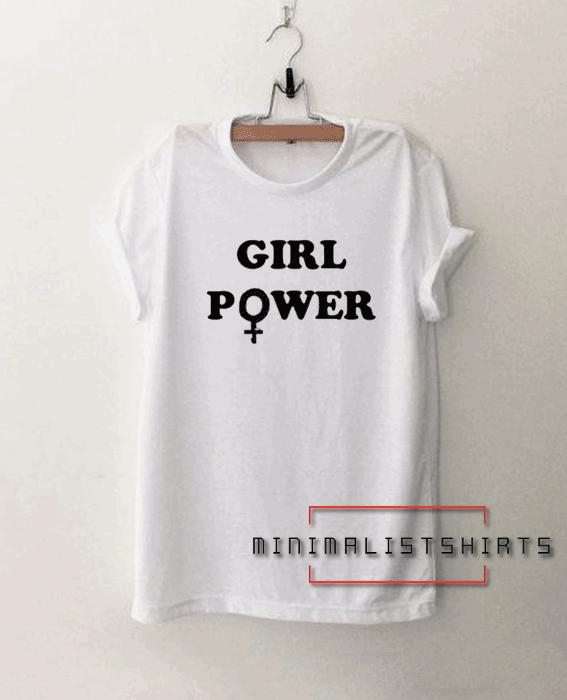 Girl Power Letter Black Tee Shirt