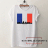 Paris France Skyline French Flag Tee Shirt