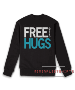 Holiday Spirit Graphic-Free Hugs Men's Black Sweatshirt