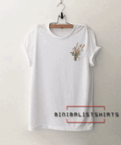 Embroidered Floral Round Tee Shirt
