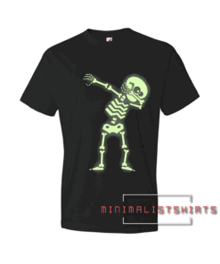 Halloween dabbing skeleton glow in the dark or non glow Tee Shirt