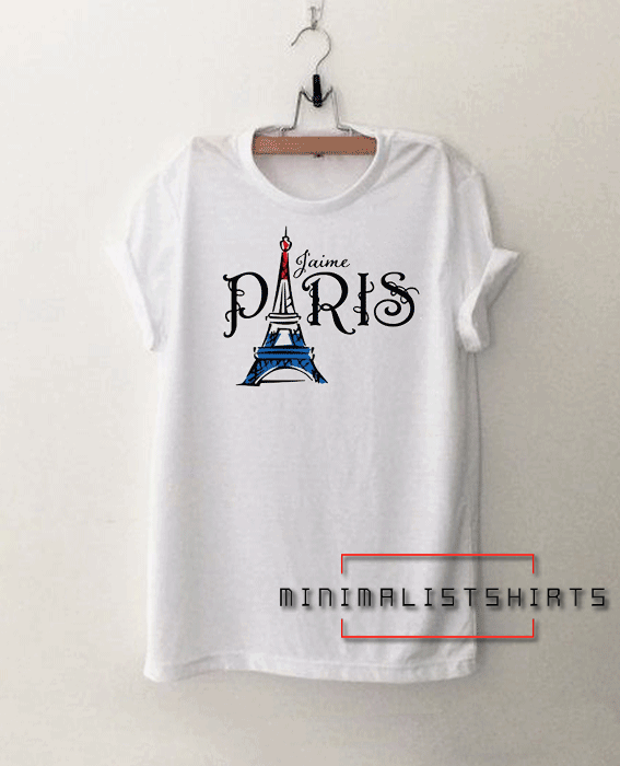 Paris (i Love Paris) Eiffel Tower French Flag Tee Shirt
