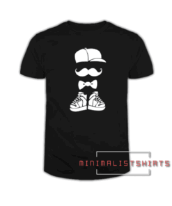 Art Hustle Funny Hat Moustache Bow Tie Tee Shirt