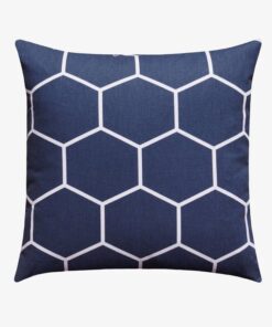 Blue White Modern Hexagon Pillow Case
