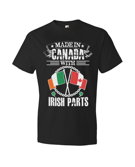Made in Canada with Irish parts Ireland Canadian flag Tee Shirt