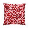 Red Floral Accent Pillow Case