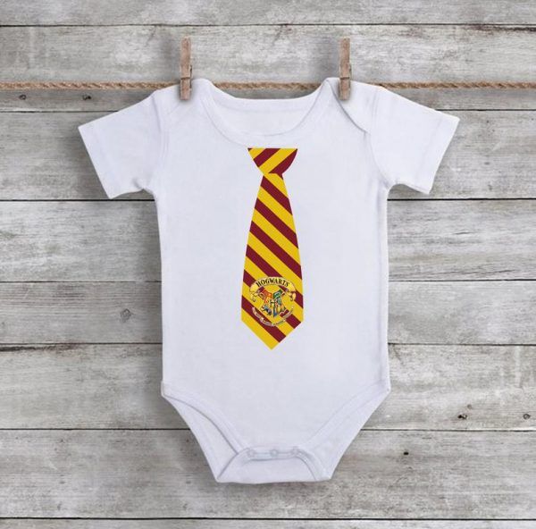 Cute Hogwarts Tie Baby Onesie