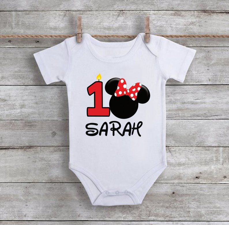 Minnie Mouse 1st Birthday Baby Onesie | Unique Baby Onesies