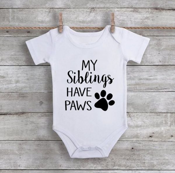 My Siblings Have Paws Baby Onesie