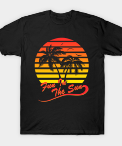 Fun In The Sun 80s Tropical Sunset Tee Shirt