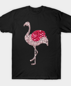 Glitter flamingo Tee Shirt