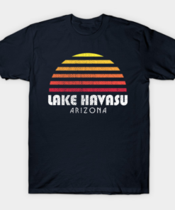 Lake Havasu Retro Vintage Style Distressed Sunset Tee Shirt