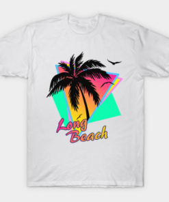 Long Beach Cool 80s Sunset Tee Shirt