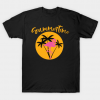 Summertime Flamingo with Palms and Sunset Tee Shirt