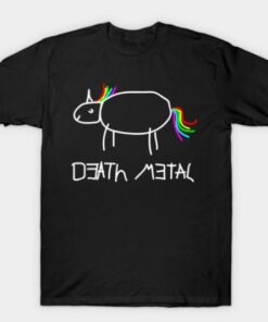 Death Metal rainbow unicorn Tee Shirt