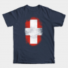 Swiss Flag Souvenir - Distressed Switzerland Design Tee Shirt