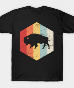 Vintage Retro Bison Buffalo Tee Shirt