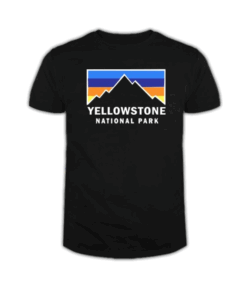 Yellowstone-National Park Retro Mountain Colors Tee Shirt