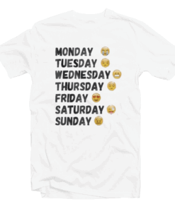 Emoji Days Of The Week Tee Shirt