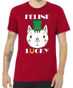 Feline Lucky Cat St Patricks Day Tee Shirt