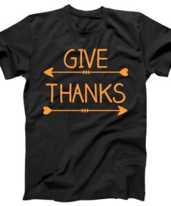 Give Thanks Arrows Heart Thanksgiving Tee Shirt