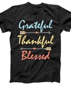 Grateful Thankful Blessed Colorful Thanksgiving Tee Shirt