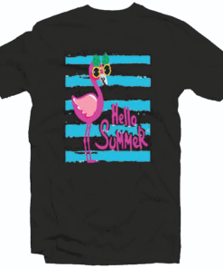 Hello Summer Flamingo Tee Shirt