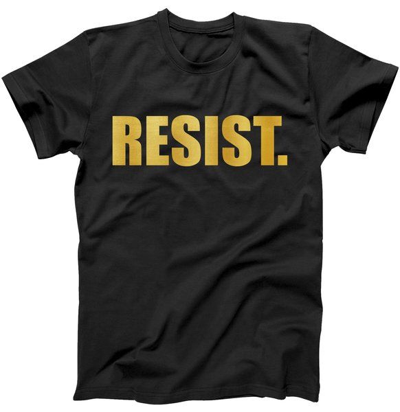 Limited Edition Resist. Gold Foil Print Tee Shirt for men and women.