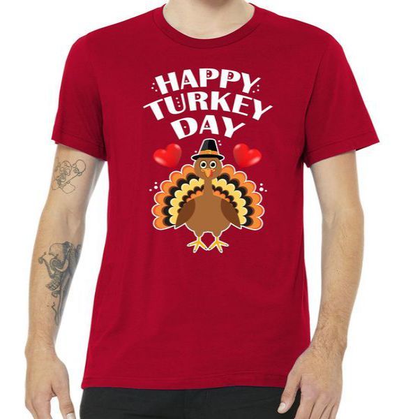 Happy Turkey Day Tee Shirt for men and women.