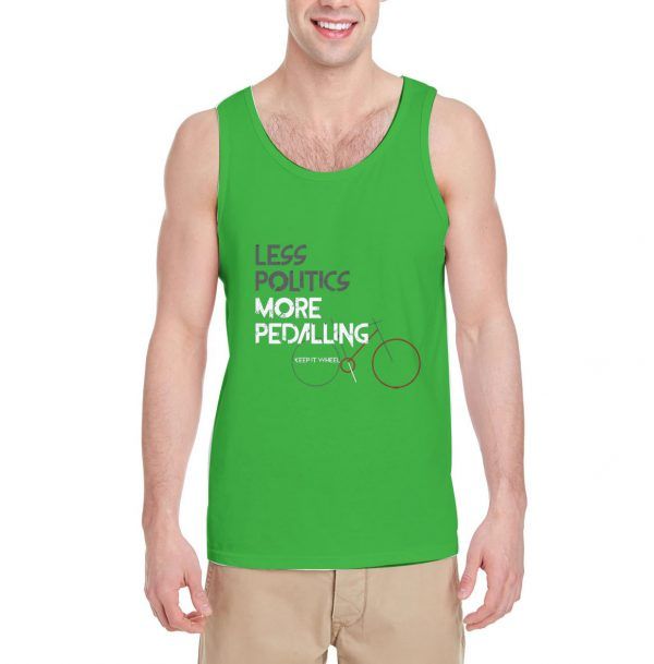 Less Politics More Pedalling Tank Top - Image 2