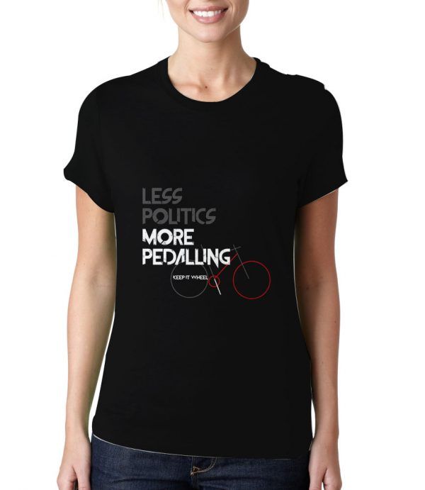 Less-Politics-More-Pedalling-T-Shirt
