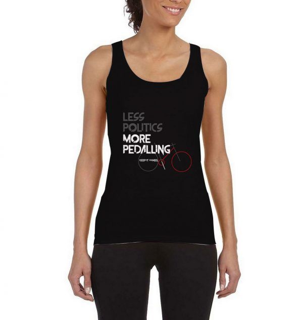 Less-Politics-More-Pedalling-Tank-Top