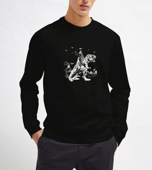 Jesus Riding Dinosaur Sweatshirt - Image 2